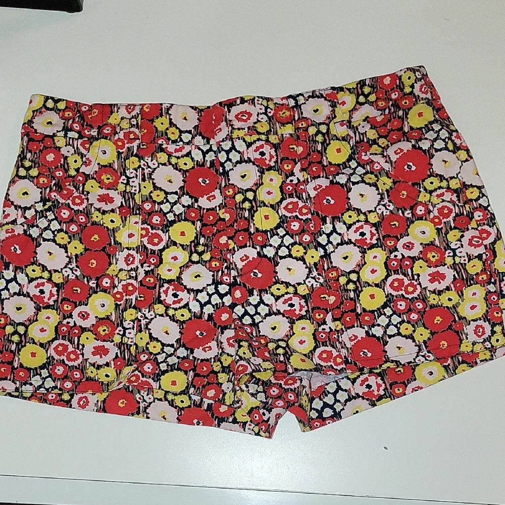 Kate Spade SATURDAY High Waist Red and Yellow Shorts Sz 2